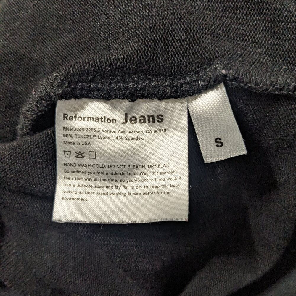 reformation jeans mockneck cropped top knit sweater black size small - Picture 6 of 6